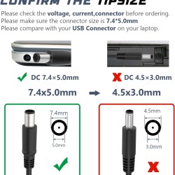 Dell 19.5V 4.62A Charger / Power Adapter with 7.4x5.0 mm Tip