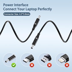 Dell 19.5V 6.67A Charger / Power Adapter with 4.5x3.0 mm Tip