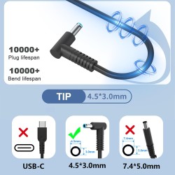 HP 19.5V 3.33A Charger / Power Adapter with 4.5x3.0 mm Tip