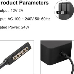 Microsoft Surface 12V 2A Charger / Power Adapter with 5 pin Magnetic Tip